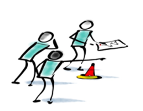 PE Planning Orienteering game illustration.