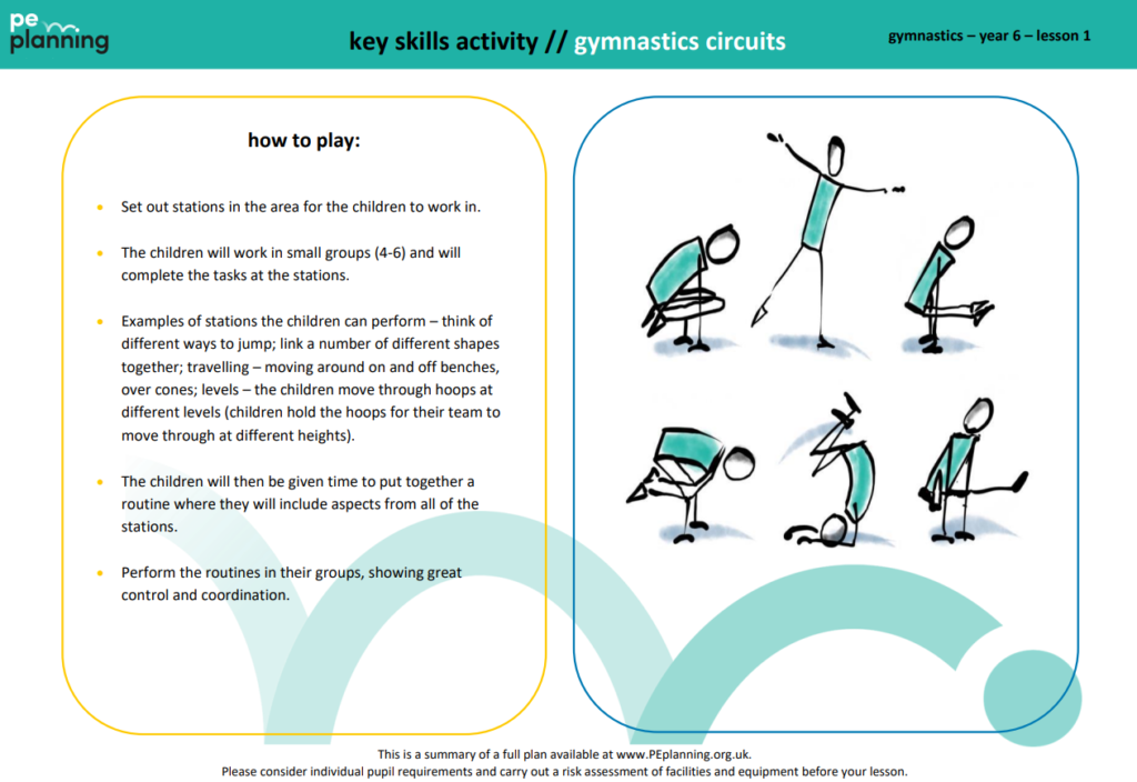 KS2 PE lesson plan for gymnastics