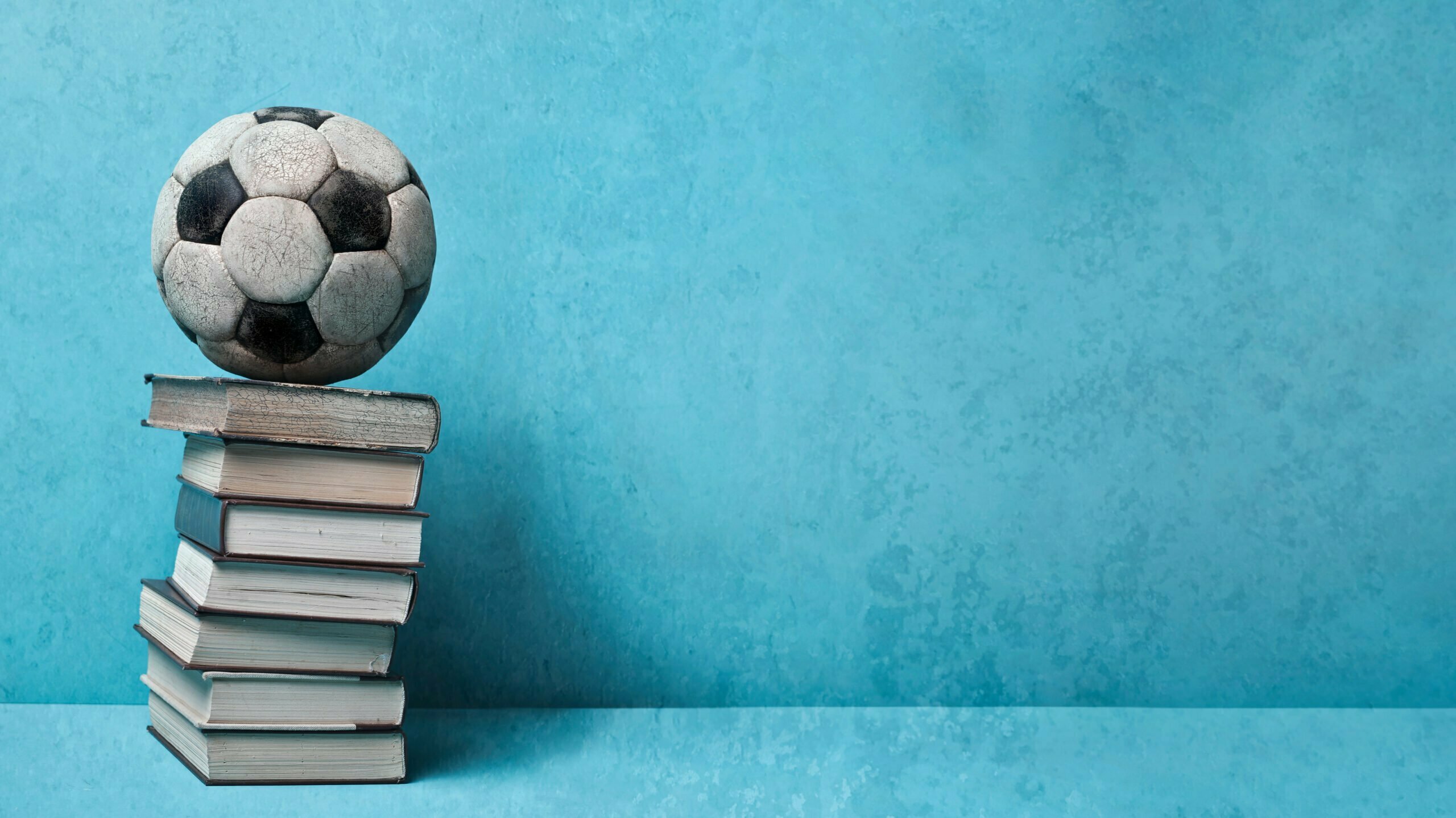 Ball on top of books for Worlds Book Day