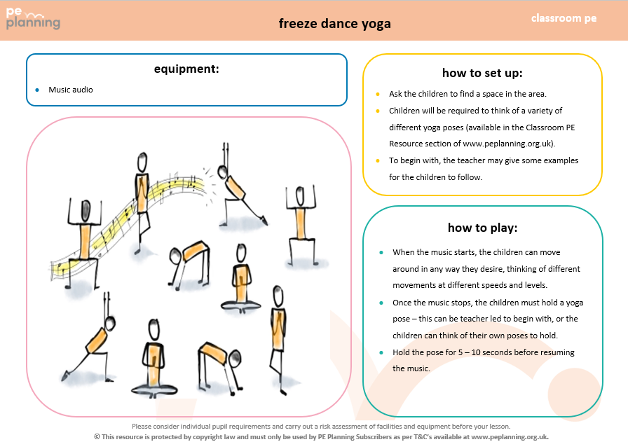 freeze dance yoga pe plans