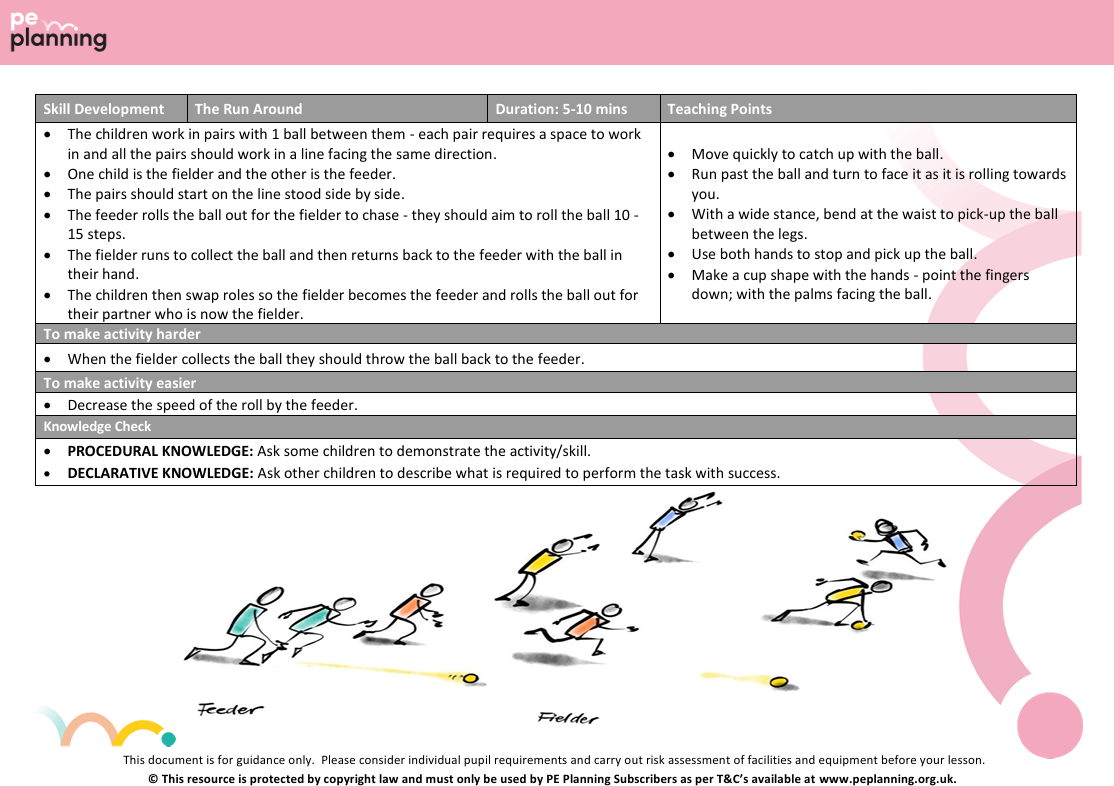 Rounders fielding skill development game